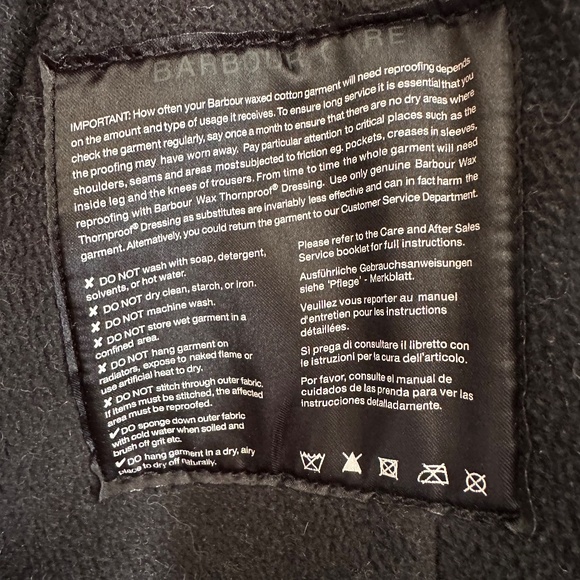 BARBOUR - Waxed Cotton Jacket Size US 4 Black EUC - Picture 9 of 11